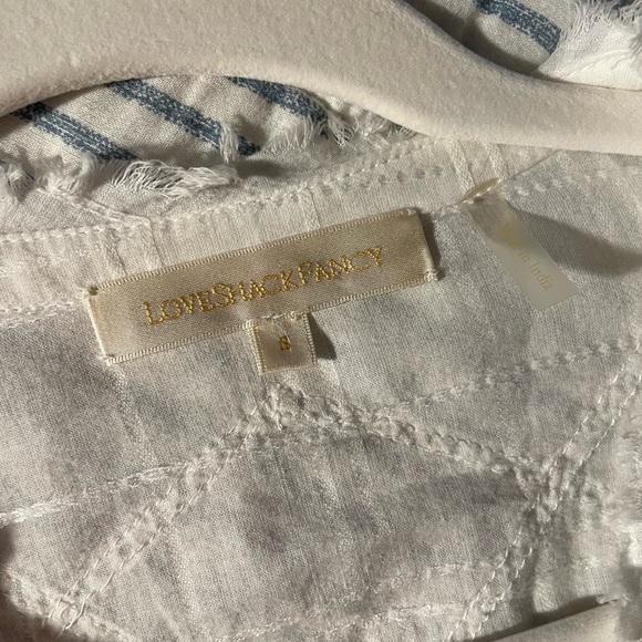 LoveShackFancy White Suzanne Blouse Long Sleeve Top Small - Picture 6 of 7